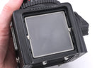 Hasselblad 500C/M (Black, 10170) + A12 Film Magazine (Black, 30147) + Acute Matte Focusing Screen (42165) + Waist Level Finder (Old / Black, 42277) + 80mm f2.8 Planar T* C (Black, 20028)