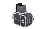 Hasselblad 500C/M (Silver, 10026) + Waist Level Finder (Old / Silver, 42021) + Focusing Screen with Split-Image Rangefinder (42188) + 80mm f2.8 Planar T* C (Silver, 20028) + A12 Film Magazine (Silver, 30074)