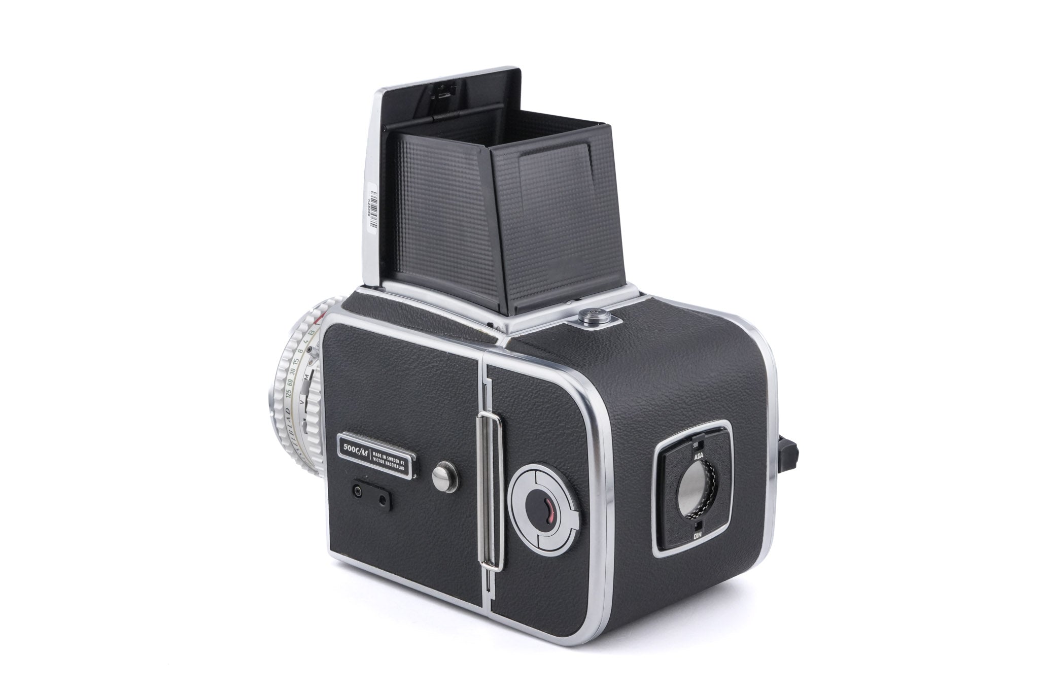Hasselblad 500C/M (Silver, 10026) + Waist Level Finder (Old / Silver, 42021) + Focusing Screen with Split-Image Rangefinder (42188) + 80mm f2.8 Planar T* C (Silver, 20028) + A12 Film Magazine (Silver, 30074)