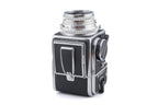 Hasselblad 500C/M (Silver, 10026) + 80mm f2.8 Planar T* C (Silver, 20028) + Waist Level Finder (Old / Silver, 42021) + Standard Focusing Screen (42161) + A12 Film Magazine (Silver, 30074)