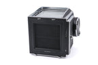 Hasselblad 500C/M (Silver, 10026) + 80mm f2.8 Planar T* C (Silver, 20028) + Waist Level Finder (Old / Silver, 42021) + Standard Focusing Screen (42161) + A12 Film Magazine (Silver, 30074)
