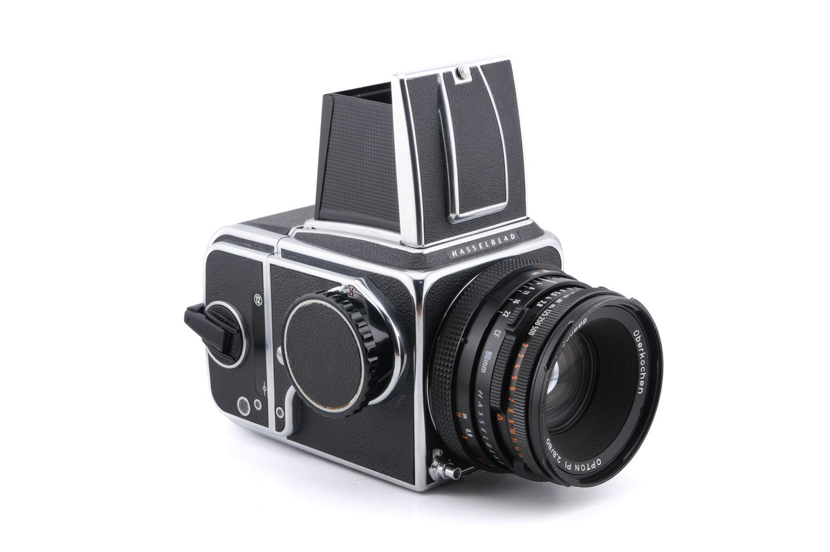 Hasselblad 500C/M (Silver, 10026) + Waist Level Finder (Old / Silver, 42021) + A12 Film Magazine (Silver, 30074) + 80mm f2.8 Opton PL T* CF + Standard Focusing Screen (42161)