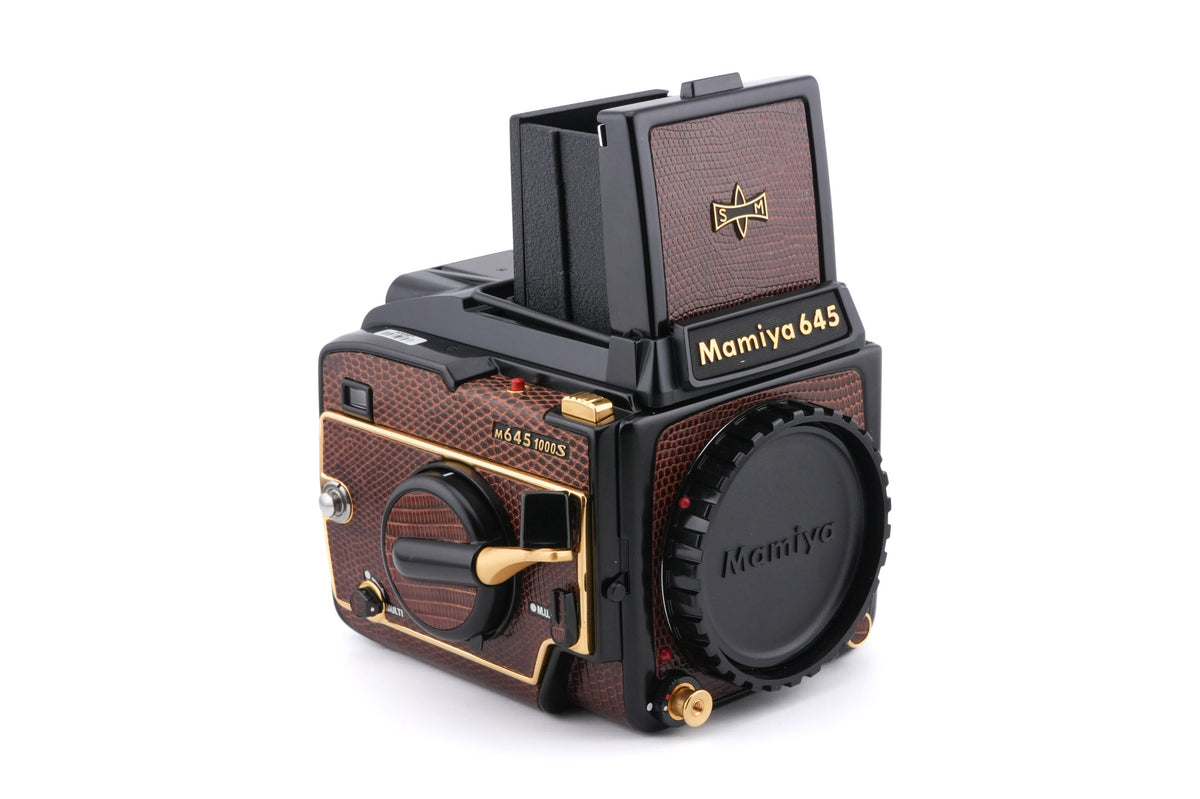Mamiya M645 1000S (Golden Lizard/Jubilee) + Waist Level Finder S (Golden Lizard/Jubilee) + AE Prism Finder (Golden Lizard/Jubilee)