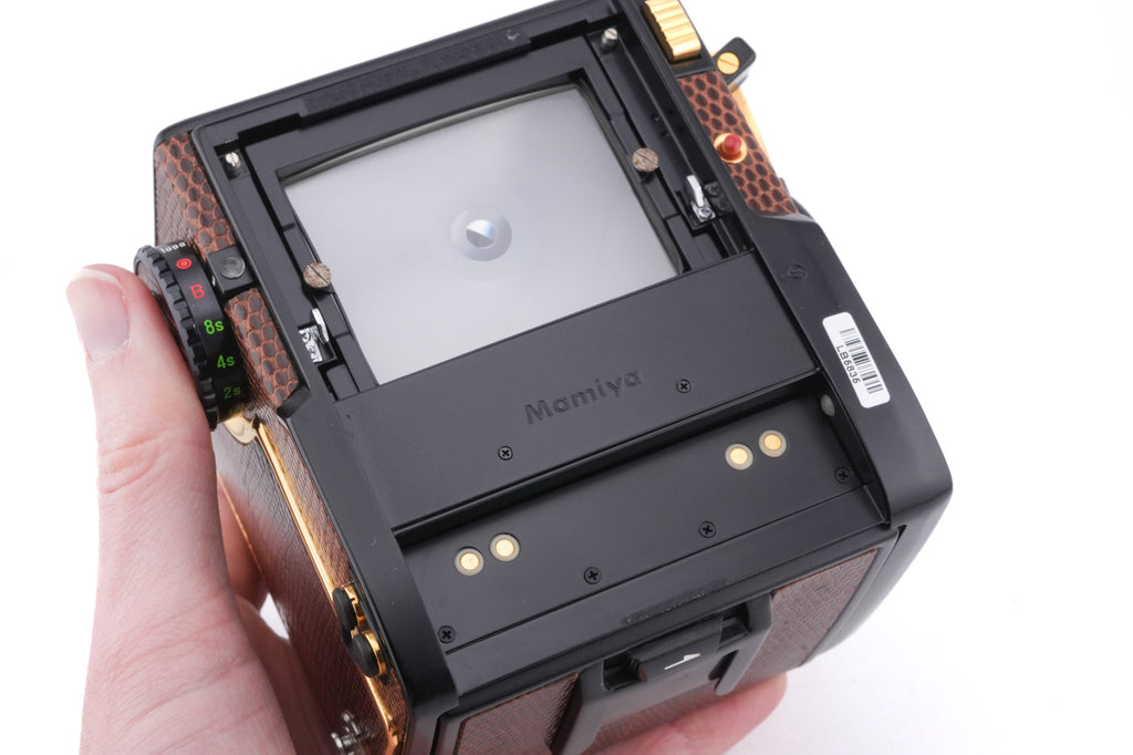 Mamiya M645 1000S (Golden Lizard/Jubilee) + Waist Level Finder S (Golden Lizard/Jubilee) + AE Prism Finder (Golden Lizard/Jubilee)