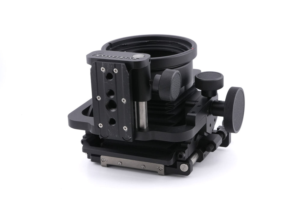 Hasselblad FlexBody (72109) + Stray Light Protection Slide (72411) + Film Format 4x5 Mask  (41151) + Open L-Connector (50776) + Focusing Screen Adapter (72405) + Reflex Viewfinder RMfx (72530) + FlexBody Cable Release (72513) + 10° Correction Slide (72413