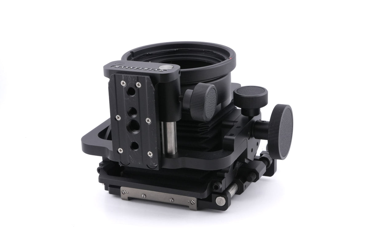 Hasselblad FlexBody (72109) + Stray Light Protection Slide (72411) + Film Format 4x5 Mask  (41151) + Open L-Connector (50776) + Focusing Screen Adapter (72405) + Reflex Viewfinder RMfx (72530) + FlexBody Cable Release (72513) + 10° Correction Slide (72413