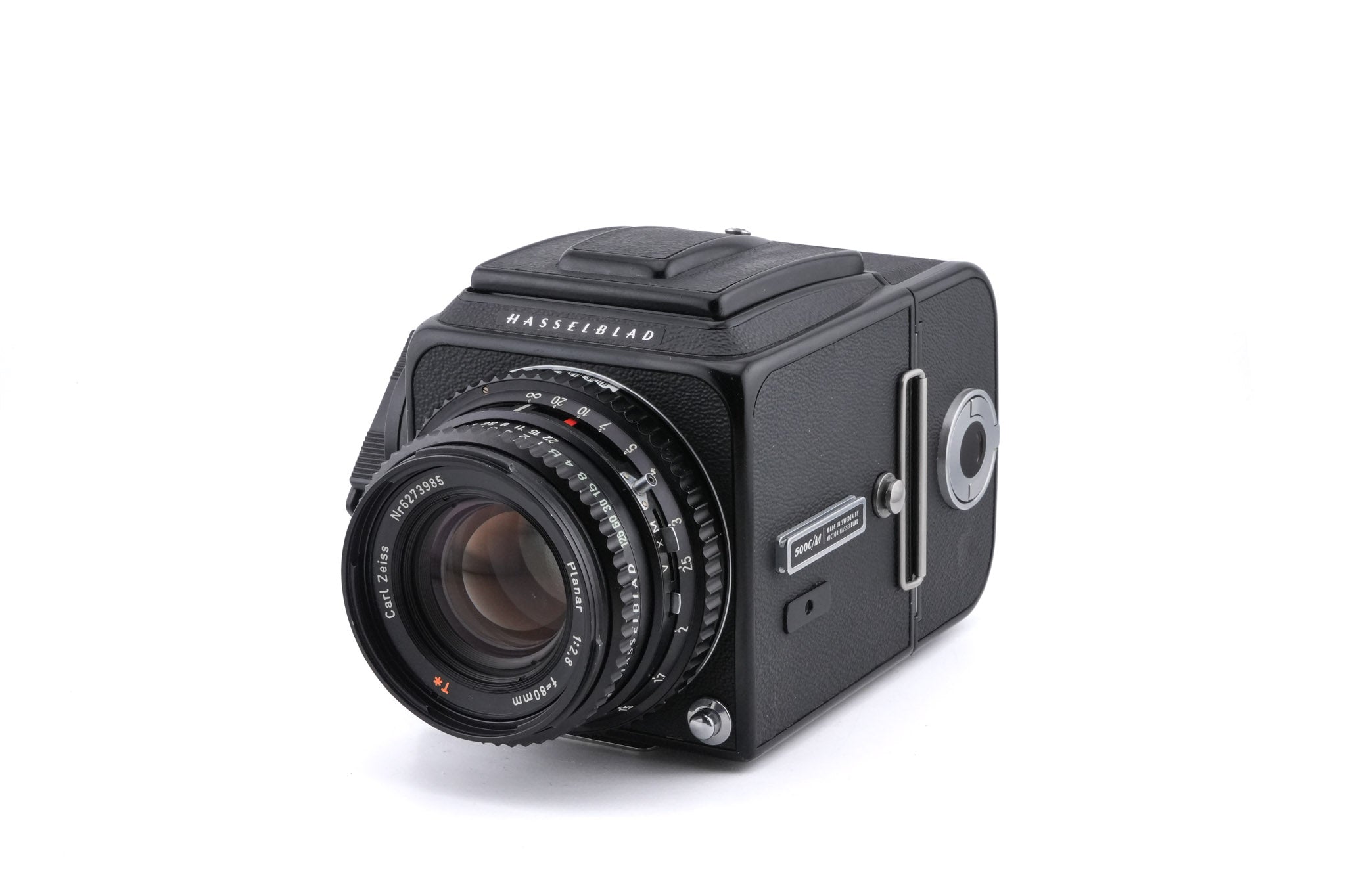 Hasselblad 500C/M (Black, 10170) + Waist Level Finder (Old / Black, 42277) + A12N Film Magazine + 80mm f2.8 Planar T* C (Black, 20028)