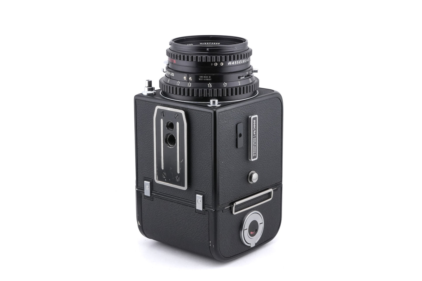 Hasselblad 500C/M (Black, 10170) + Waist Level Finder (Old / Black, 42277) + A12N Film Magazine + 80mm f2.8 Planar T* C (20028)