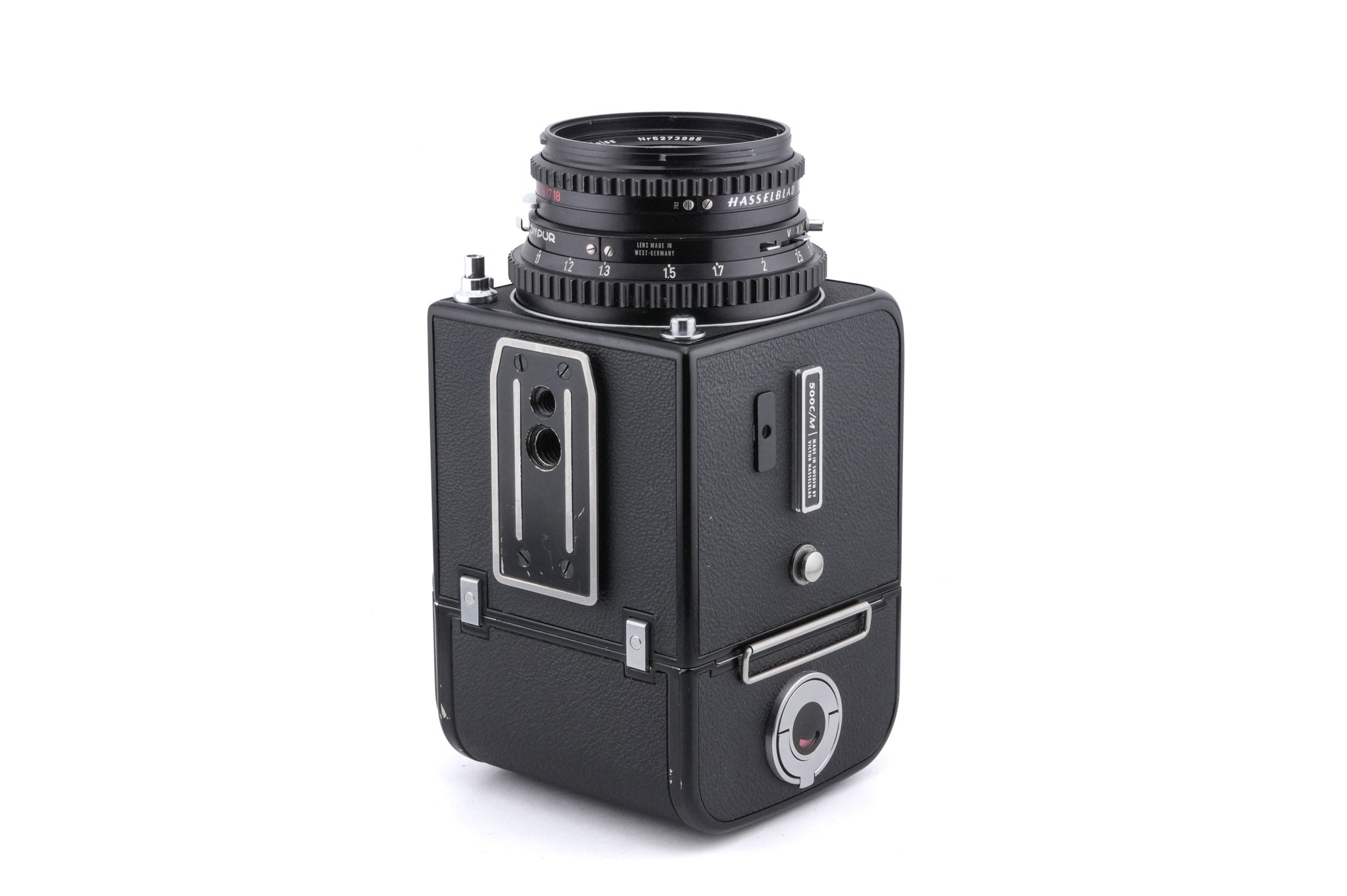 Hasselblad 500C/M (Black, 10170) + Waist Level Finder (Old / Black, 42277) + A12N Film Magazine + 80mm f2.8 Planar T* C (Black, 20028)