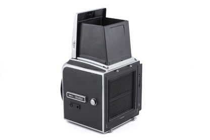 Hasselblad 500C (10022) + Waist Level Finder (Old / Silver, 42021) + Rapid Winding Crank (Chrome - 44016/TIRFC)