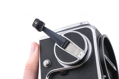 Hasselblad 500C (10022) + Waist Level Finder (Old / Silver, 42021) + Rapid Winding Crank (Chrome - 44016/TIRFC)