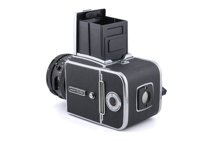 Hasselblad 500C/M (Silver, 10026) + Waist Level Finder (New / Chrome, 42315) + A12N Film Magazine + 80mm f2.8 Planar T* CF (20029) + Standard Focusing Screen (42161)