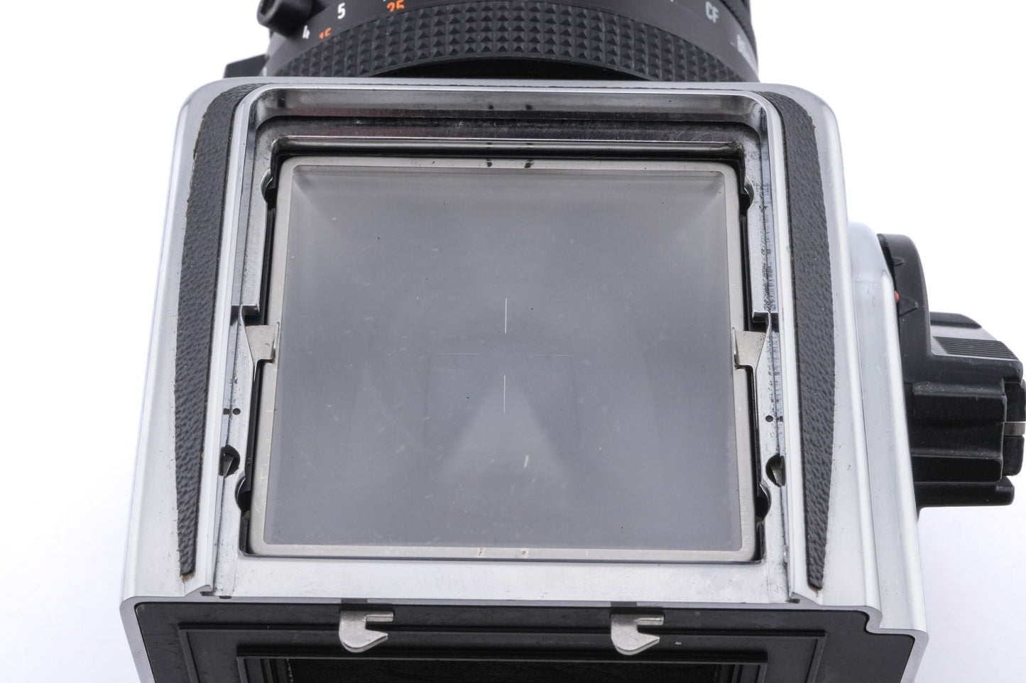 Hasselblad 500C/M (Silver, 10026) + Waist Level Finder (New / Chrome, 42315) + A12N Film Magazine + 80mm f2.8 Planar T* CF (20029) + Standard Focusing Screen (42161)