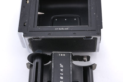 Hasselblad 500C/M (Silver, 10026) + Waist Level Finder (New / Chrome, 42315) + A12N Film Magazine + 80mm f2.8 Planar T* CF (20029) + Standard Focusing Screen (42161)