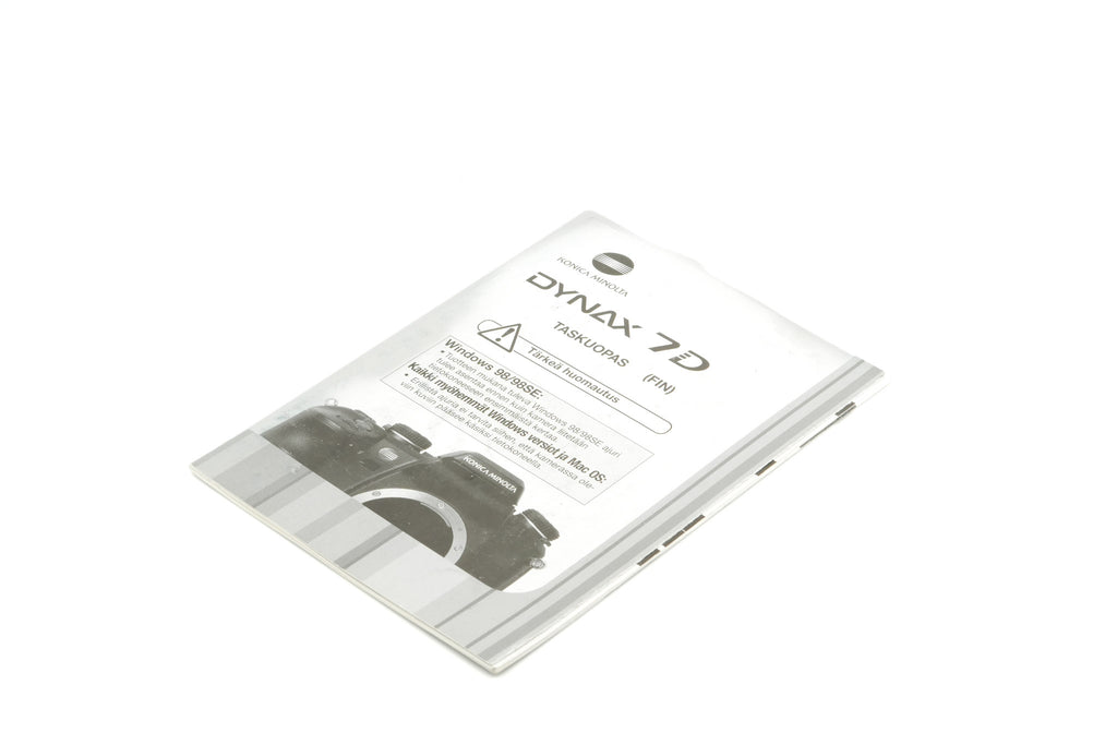 Konica Minolta Dynax 7D Instructions