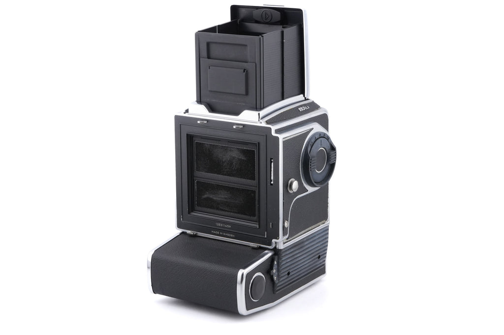 Hasselblad 553ELX (Silver, 10167) + Waist Level Finder (New / Chrome, 42315) + Checked Focusing Screen With Central Grid (42250)