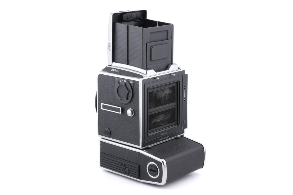 Hasselblad 553ELX (Silver, 10167) + Waist Level Finder (New / Chrome, 42315) + Checked Focusing Screen With Central Grid (42250)