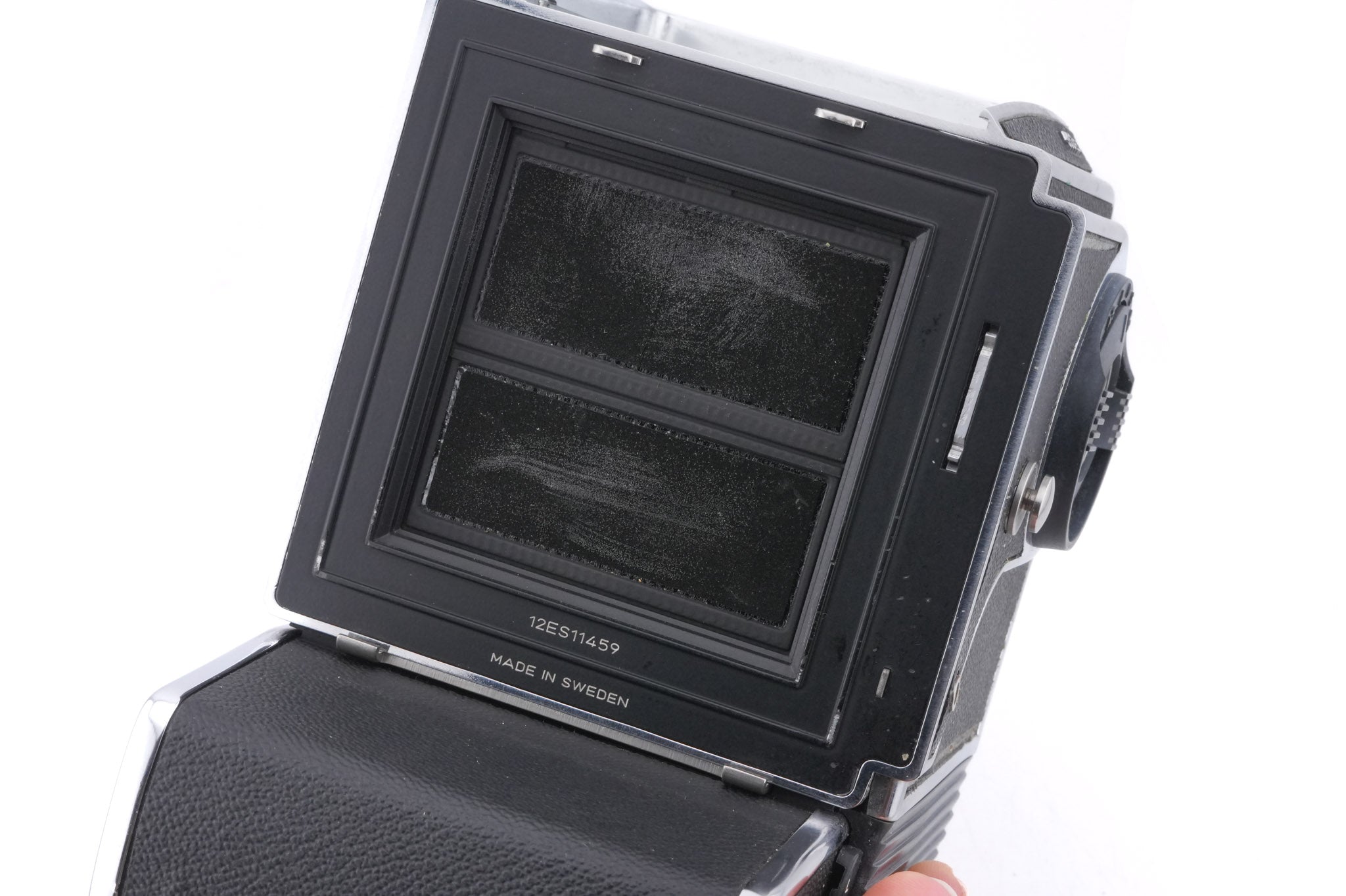Hasselblad 553ELX (Silver, 10167) + Waist Level Finder (New / Chrome, 42315) + Checked Focusing Screen With Central Grid (42250)