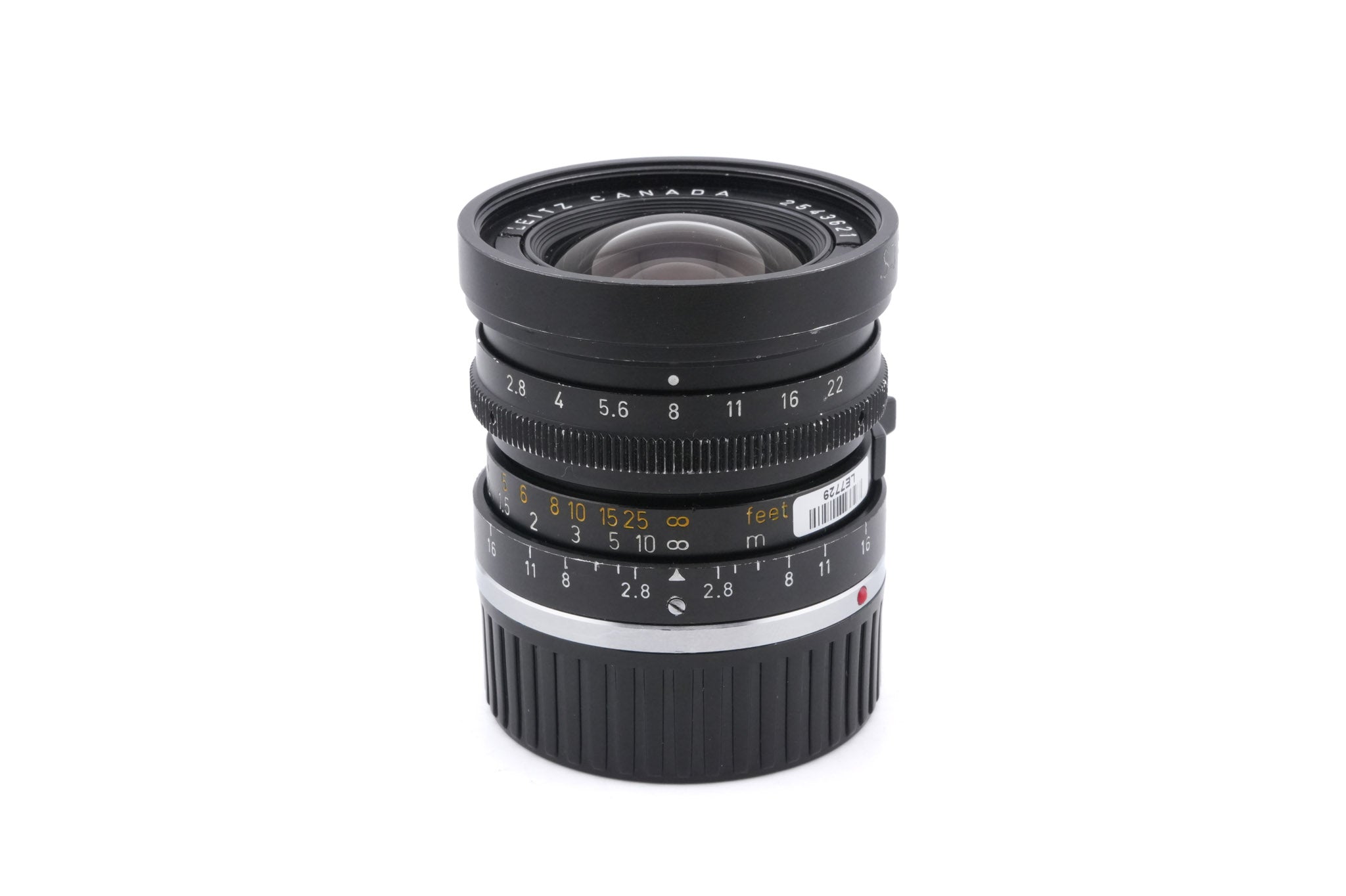 Leica 28mm f2.8 Elmarit (Type II) (11802) + Lens Hood (21mm f3.4 / 28mm f2.8) (12501)