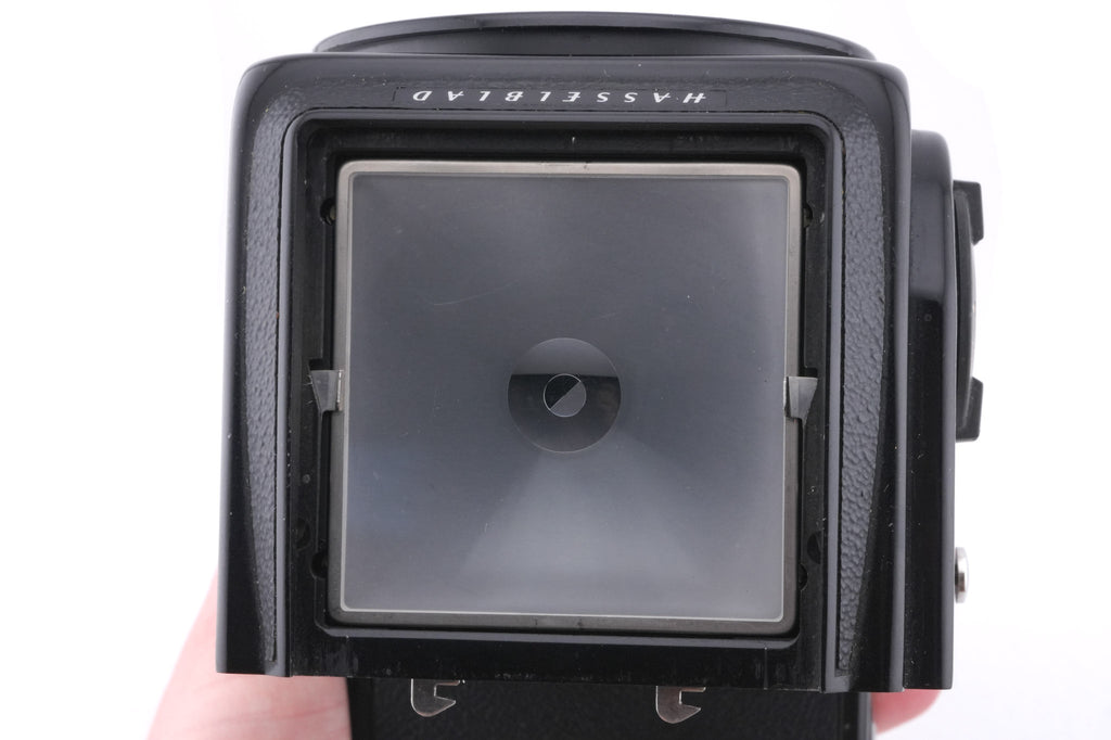 Hasselblad 500EL/M (Black, 10219) + Waist Level Finder (Old / Black, 42277) + Focusing Screen with Central Grid and Split Image Rangefinder (42218)