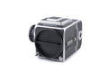 Hasselblad 500C/M (Silver, 10026) + Standard Focusing Screen (42161) + Standard Winding Knob (44024) + A12 Film Magazine (Silver, 30074) + Waist Level Finder (Old / Silver, 42021)
