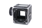 Hasselblad 500C/M (Silver, 10026) + Standard Focusing Screen (42161) + Standard Winding Knob (44024) + A12 Film Magazine (Silver, 30074) + Waist Level Finder (Old / Silver, 42021)