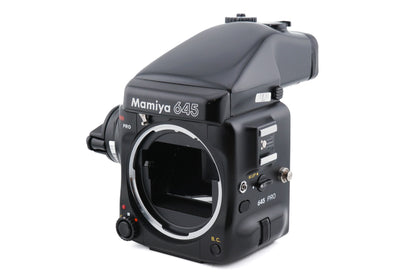 Mamiya 645 Pro + AE Prism Finder FE401 + 120/220 Roll Film Holder HA401 + 80mm f1.9 Sekor C + Film Advance Crank for M645 Pro + Neck Strap for 645 Pro / Super
