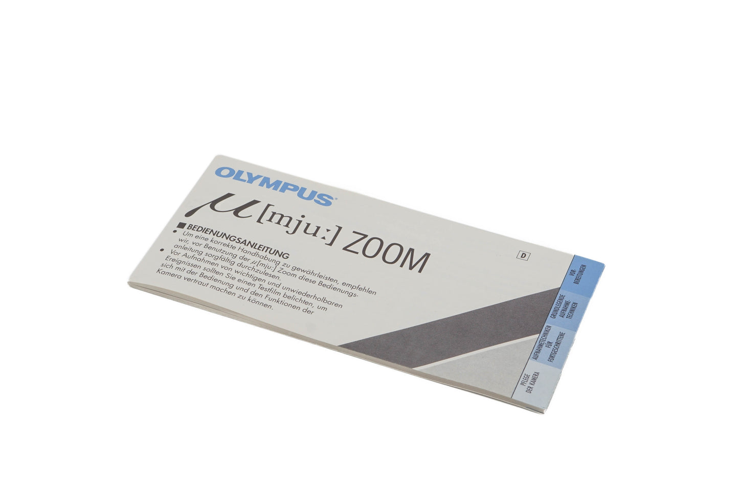 Olympus Mju Zoom Instructions