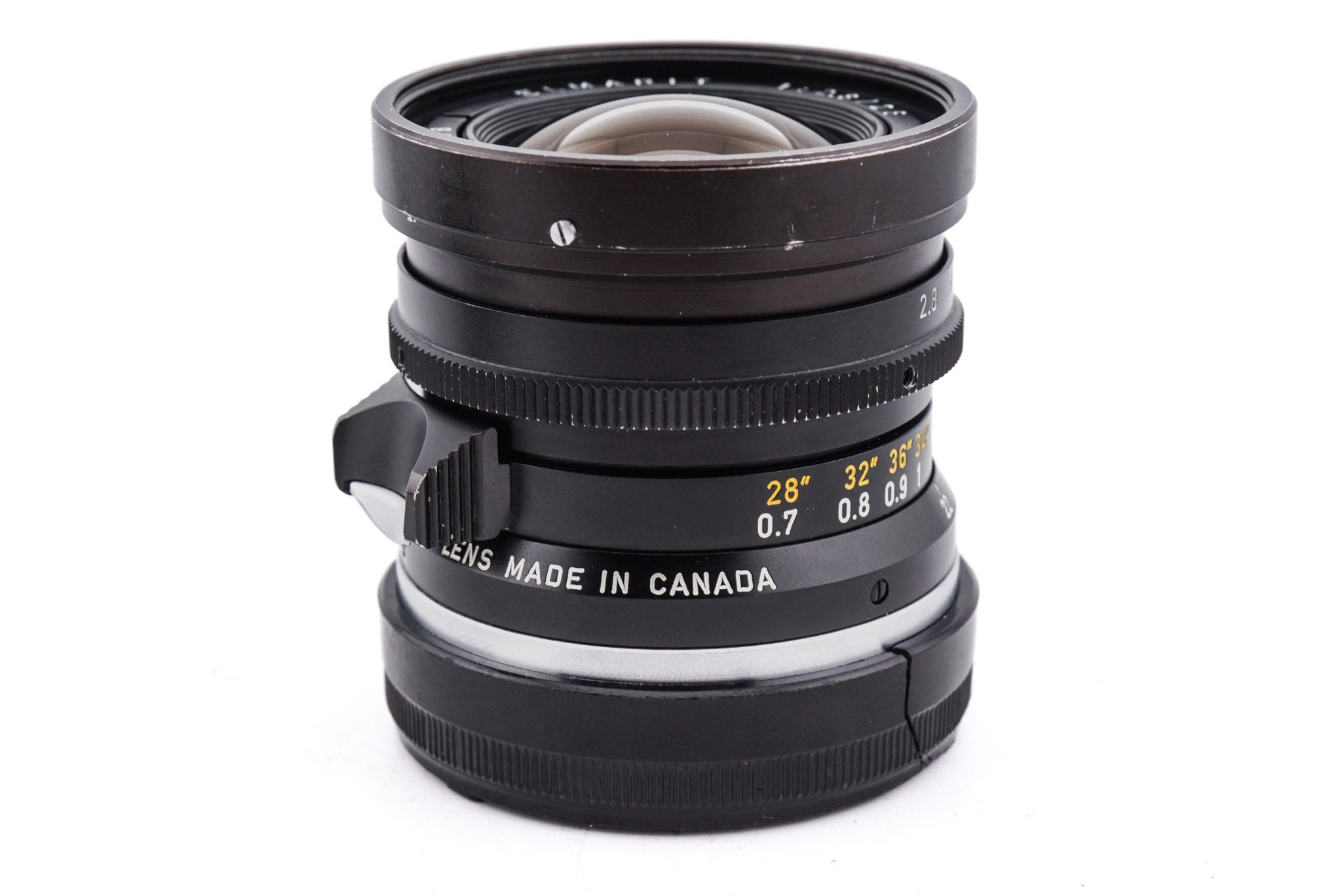 Leica 28mm f2.8 Elmarit (Type II) (Infinity Lock) + Lens Hood (21mm f3.4 / 28mm f2.8) (12501M)