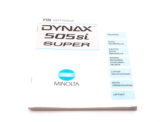 Minolta Dynax 505si Super Instructions