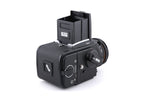 Hasselblad 503CW (Black, 10246) + A12N Film Magazine + Winding Crank E (44086) + Acute Matte Grid / Split Image Focusing Screen (42170) + Waist Level Finder (New / Black, 42323) + 80mm f2.8 Planar T* CF (20029)