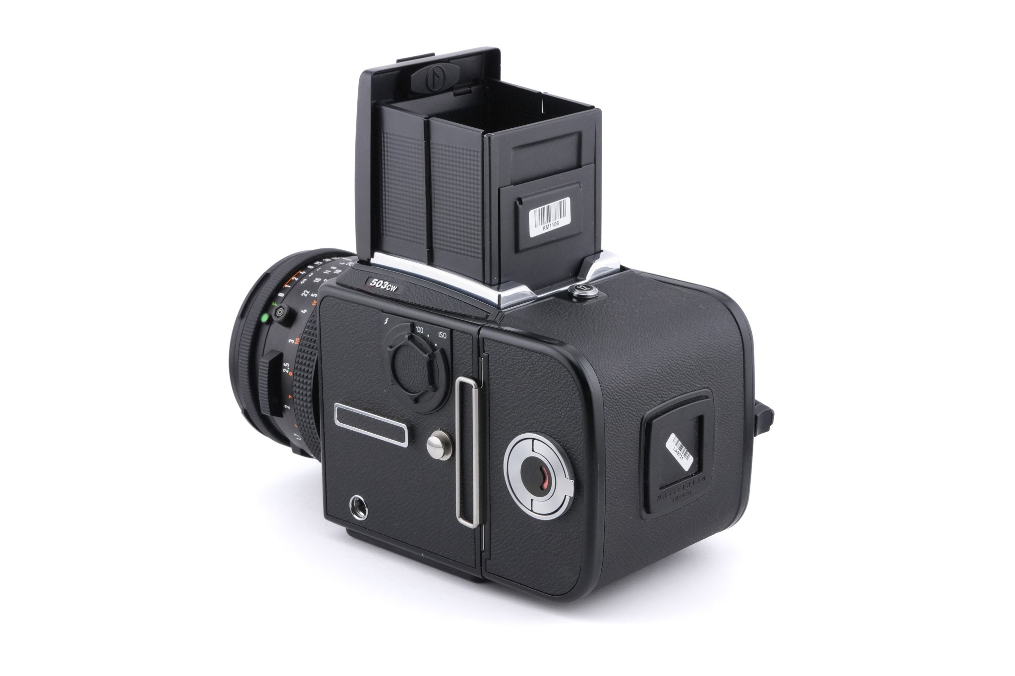 Hasselblad 503CW (Black, 10246) + A12N Film Magazine + Winding Crank E (44086) + Acute Matte Grid / Split Image Focusing Screen (42170) + Waist Level Finder (New / Black, 42323) + 80mm f2.8 Planar T* CF (20029)
