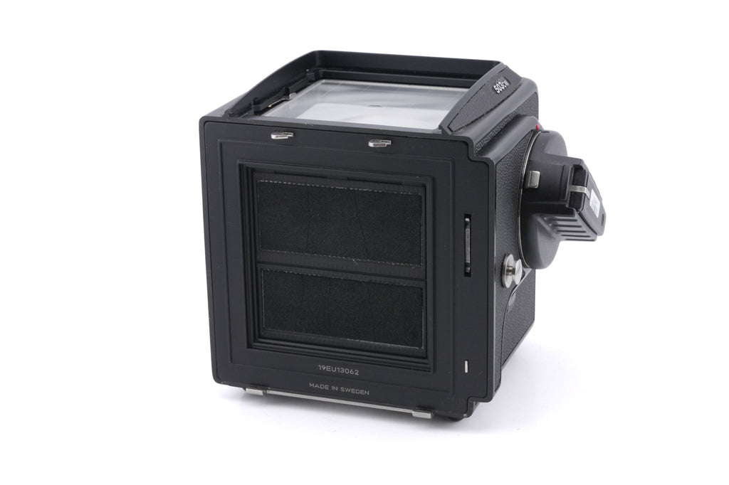 Hasselblad 503CW (Black, 10246) + A12N Film Magazine + Winding Crank E (44086) + Acute Matte Grid / Split Image Focusing Screen (42170) + Waist Level Finder (New / Black, 42323) + 80mm f2.8 Planar T* CF (20029)