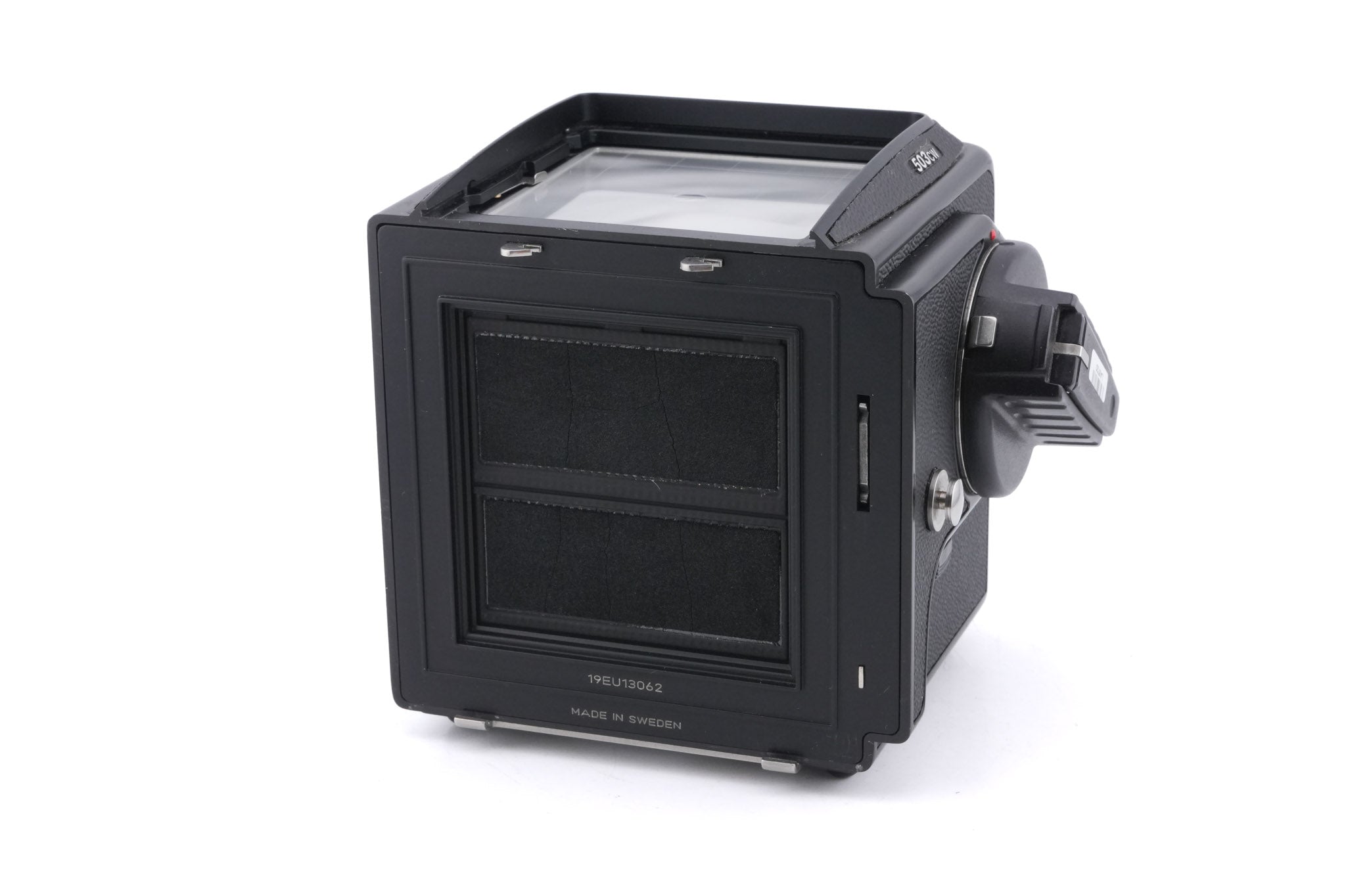 Hasselblad 503CW (Black, 10246) + A12N Film Magazine + Winding Crank E (44086) + Acute Matte Grid / Split Image Focusing Screen (42170) + Waist Level Finder (New / Black, 42323) + 80mm f2.8 Planar T* CF (20029)