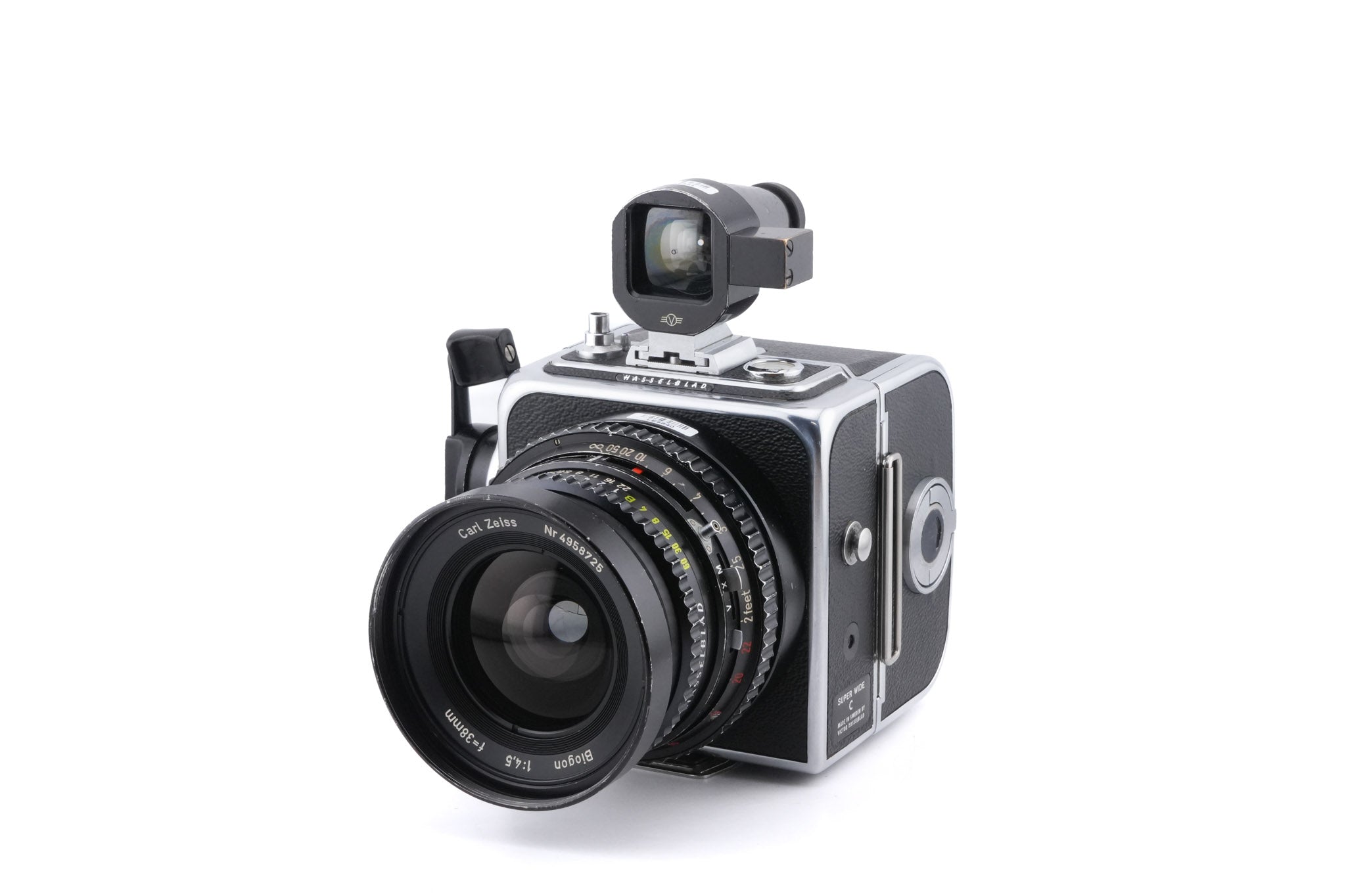 Hasselblad Super Wide C (SWC) (Silver, 10049) + SWC Viewfinder (52035/TISOC) + A12 Film Magazine (Silver, 30074)