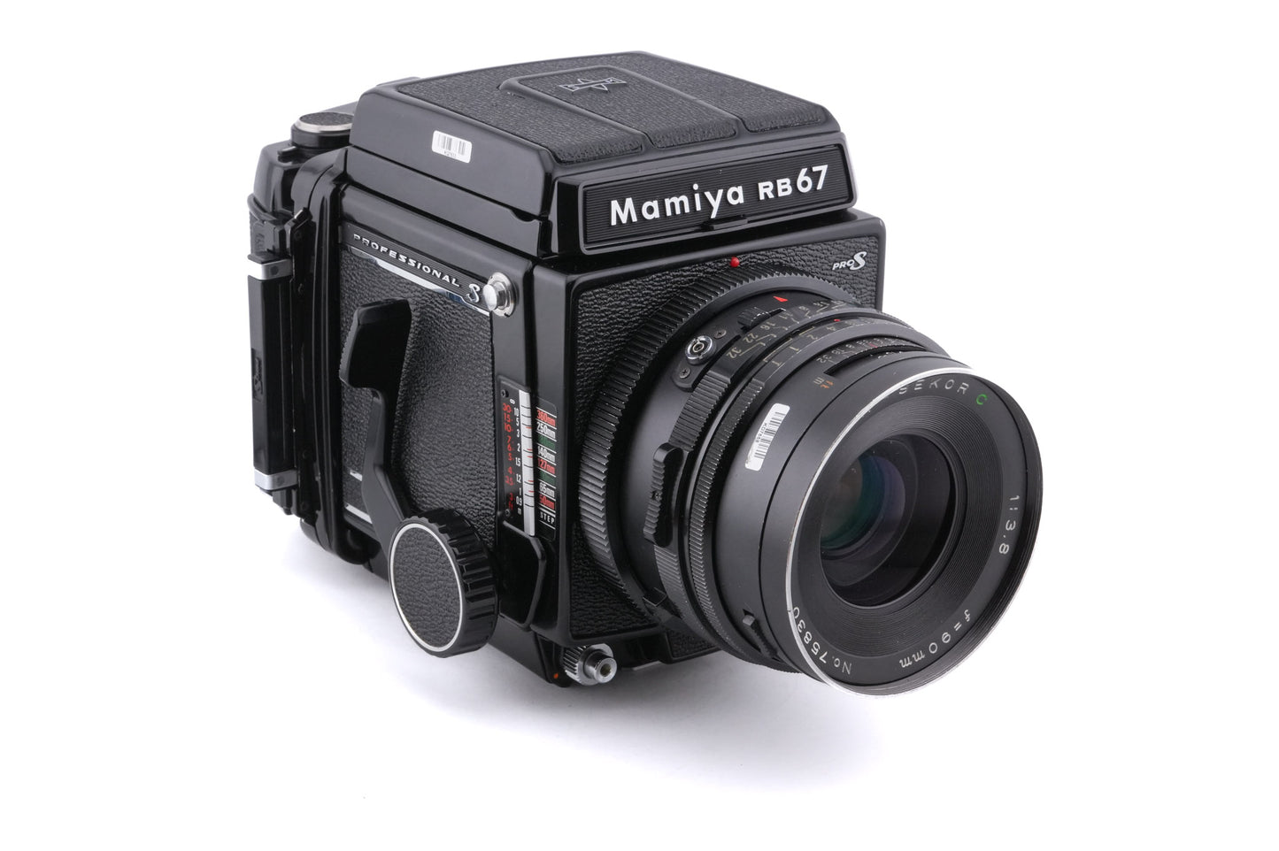 Mamiya RB67 Pro-S + 90mm f3.8 Sekor C + 120 6x7 Pro-S Roll Film Holder + Waist Level Finder