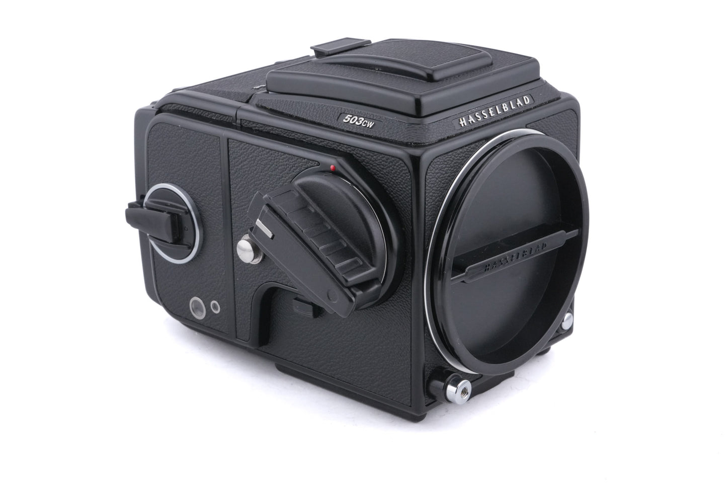 Hasselblad 503CW (10243 / 10246) + A12N Film Magazine + Acute-Matte D Microprism / Split Image Focusing Screen (42215) + Waist Level Finder (New / Black, 42323)