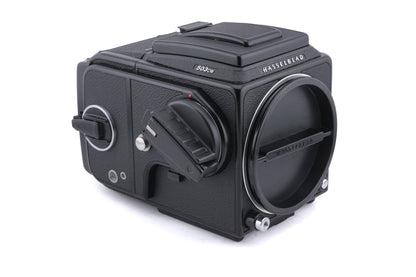 Hasselblad 503CW (10243 / 10246) + A12N Film Magazine + Acute-Matte D Microprism / Split Image Focusing Screen (42215) + Waist Level Finder (New / Black, 42323)