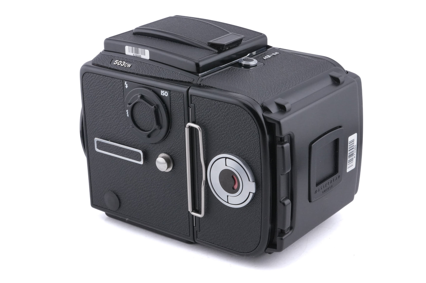 Hasselblad 503CW (10243 / 10246) + A12N Film Magazine + Acute-Matte D Microprism / Split Image Focusing Screen (42215) + Waist Level Finder (New / Black, 42323)