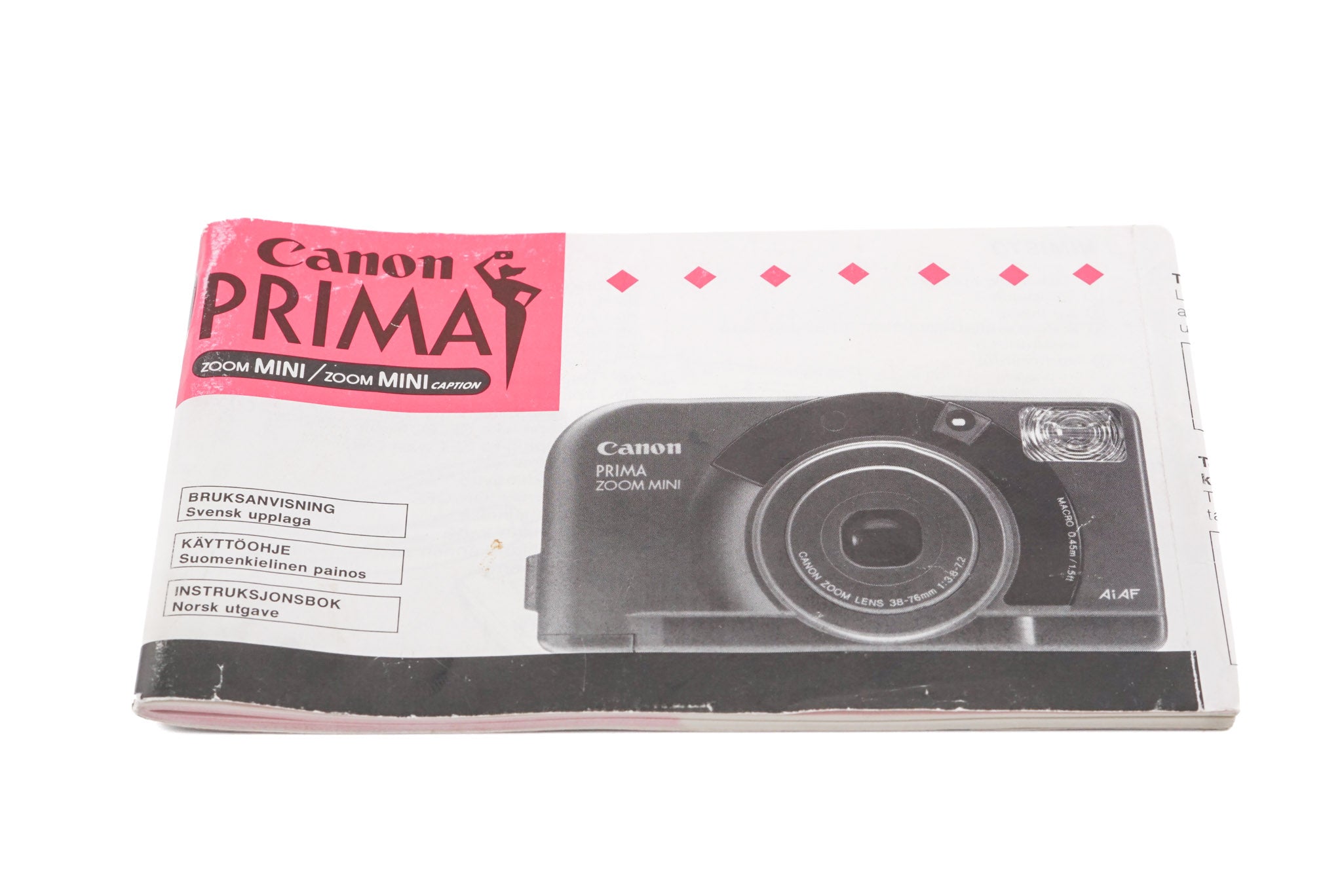 Canon Prima Zoom Mini Instructions - Accessory