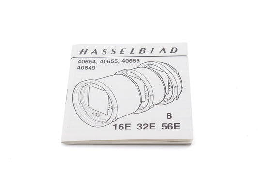 Hasselblad Extension Tubes 8/16E/32E/56E Instructions - Accessory