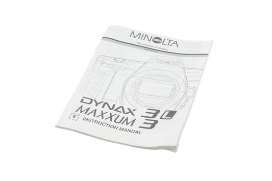 Minolta Dynax 3L/Maxxum 3 Instructions
