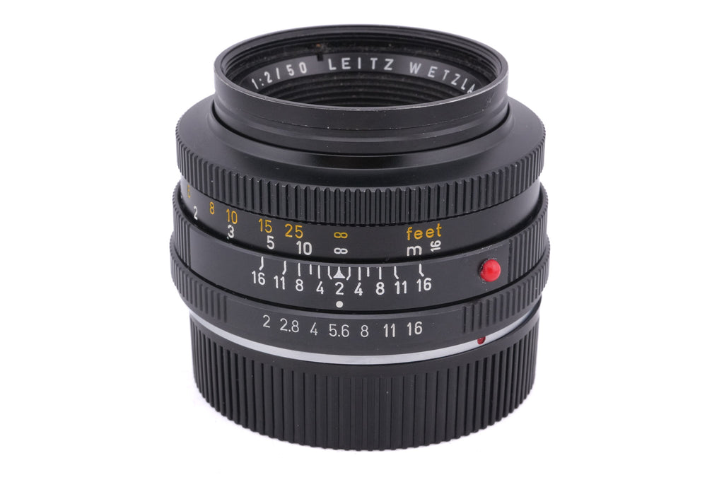 Leica 50mm f2 Summicron-R (Type I) (2-Cam) (11228) + Lens Hood (35mm f2.8 R / 50mm f2 R) (12564)