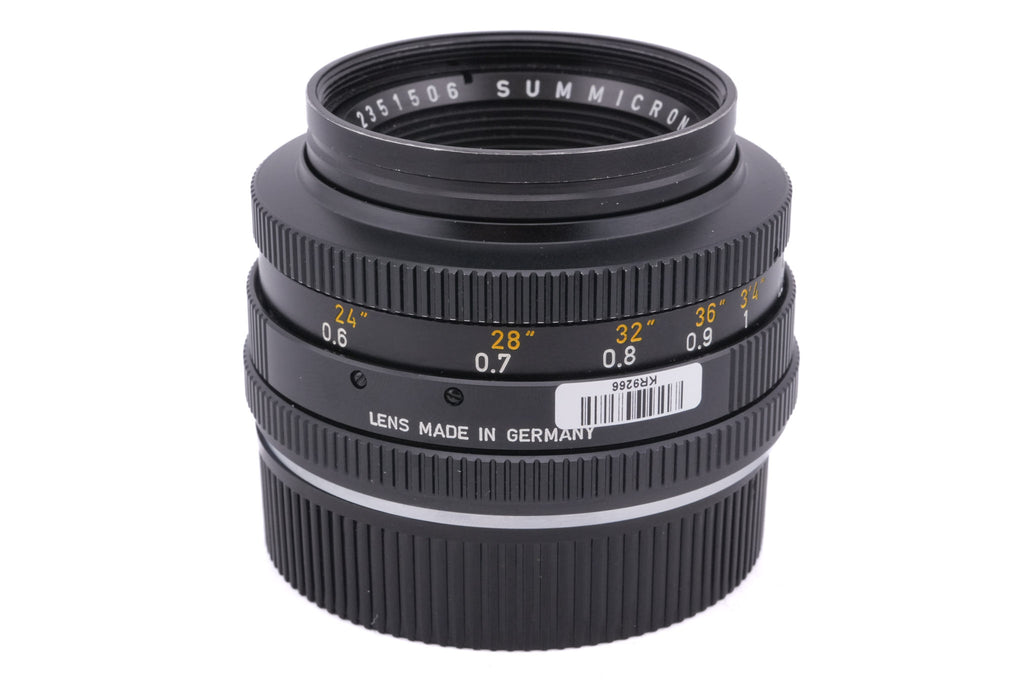 Leica 50mm f2 Summicron-R (Type I) (2-Cam) (11228) + Lens Hood (35mm f2.8 R / 50mm f2 R) (12564)
