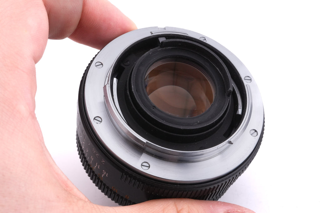 Leica 50mm f2 Summicron-R (Type I) (2-Cam) (11228) + Lens Hood (35mm f2.8 R / 50mm f2 R) (12564)