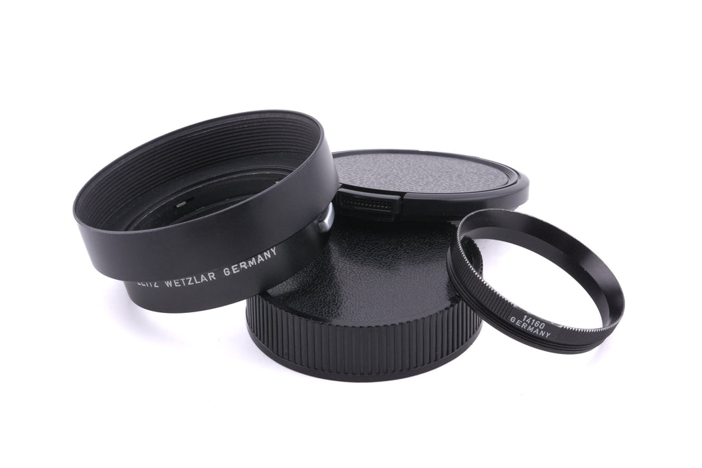 Leica 50mm f2 Summicron-R (Type I) (2-Cam) (11228) + Lens Hood (35mm f2.8 R / 50mm f2 R) (12564)