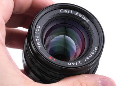 Contax G2 (Black) + 45mm f2 Planar T* (Black) + 28mm f2.8 Biogon T* (Black) + 90mm f2.8 Sonnar T* (Black)