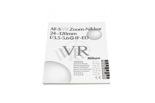Nikon 24-120mm f3.5-5.6 AF-S Nikkor G IF-ED VR Instructions - Accessory