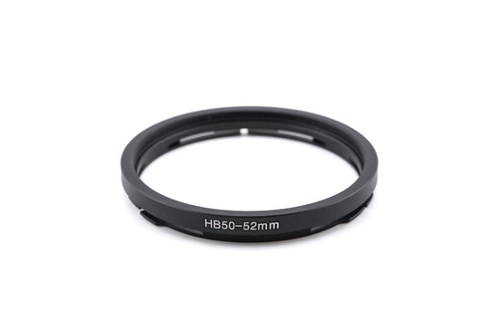 Black filter adapter ring for Hasselblad B50 bayonet, displayed against a white background.