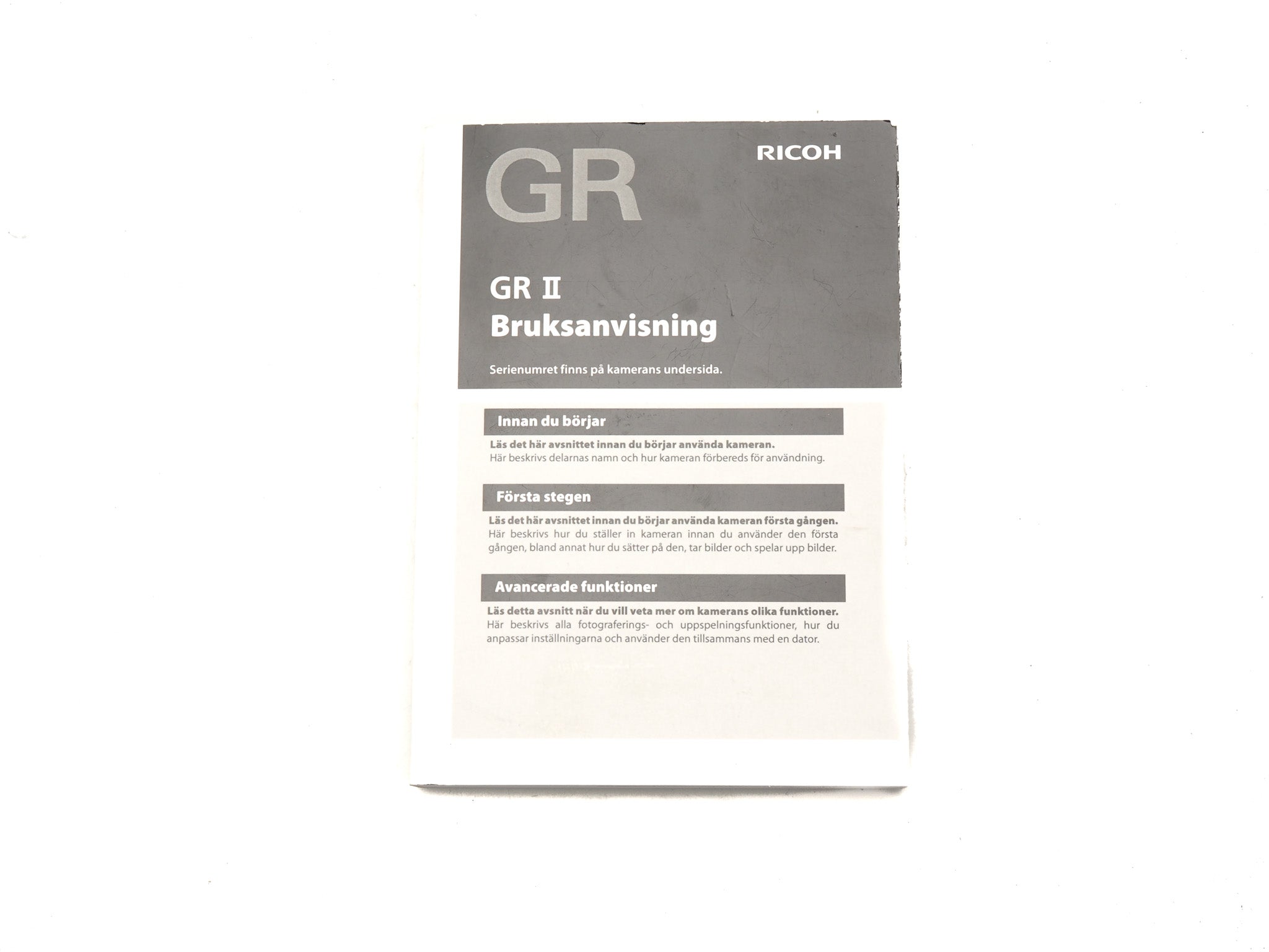 Ricoh GR II Instructions